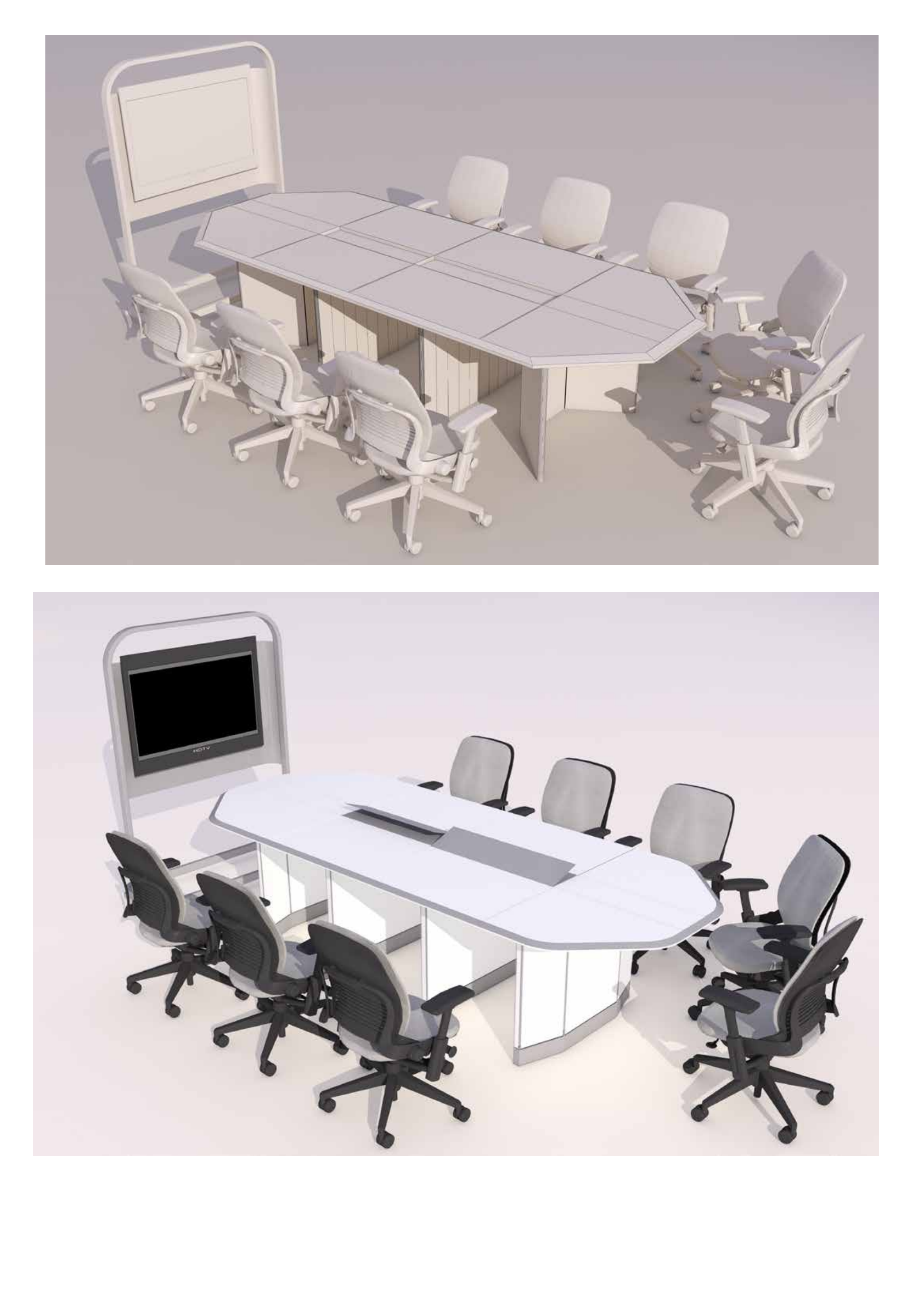 Mesa de reuniones con integración audiovisual para el GAD Ambato